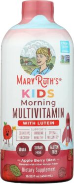 MARYRUTH'S Liquid Morning Multivitamin for Kids | Kids Multivitamin | Immune Support Supplement | Vitamin C | Vitamin D | Essential Nutrients | Vegan | 30-180 Servings | 15.22 fl oz - Image 2
