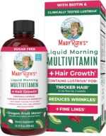 MARYRUTH'S Liquid Multivitamin + Hair Growth | Biotin 10000mcg | Lustriva Hair Growth Supplement | Clinically Tested in Women for Thicker Hair & Facial Wrinkle | Skin Care | Ages 18+ | 15.22 Fl Oz - Image 2