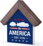 MBL 4th of July Independence Decorations - Patriotic USA America Independence Day Memorial Day 250th 250 Years Anniversary Merchandise No Kings Wood Sign, Fourth of July Table Home Indoor Decor - Image 2