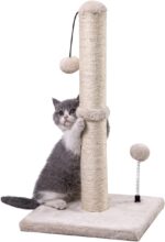 MECOOL Cat Scratching Post Premium Basics Kitten Scratcher Sisal Scratch Posts with Hanging Ball 22in for Kittens or Smaller Cats (22 inches for Kitten, Beige) - Image 2