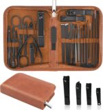 MINKINH Manicure Set Professional Nail Clipper Kit-26 Pieces Stainless Steel Manicure Kit,Nail Care Tools with Luxurious Travel Case (Brown) - Image 2