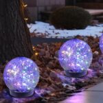 MLKNK Solar Globe Lights Outdoor Waterproof-Solar Balls-Solar Garden Lights-Orbs for Outside 2 Pack Cracked Glass Ball for Lawn Patio Yard Backyard Decorations - Image 2