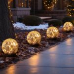 MLKNK Solar Globe Lights Outdoor Waterproof-Solar Balls-Solar Garden Lights-Orbs for Outside 4 Pack Cracked Glass Ball for Lawn Patio Yard Backyard Decorations - Image 2