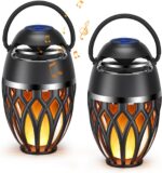 MOFOKEAY 2 Pack Outdoor Bluetooth Speakers,Wireless Speakers with LED Flame Flickers,IP5X Waterproof Torch Lights Lantern Speakers for Patio Yard Pool Party,Gifts for Men/Women - Image 2