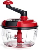 Manual Food Processor,8 Cup Hand Powered Crank Chopper,Mincer Blender with Clear Container,for Vegetables Meat Fruits Onions - Image 2
