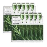 Mediheal Essential Face Mask [Teatree] Calming Moisutre 10 pcs. with 99% Purity Teatree for Intensive Soothing, Deep Hydration - suitable for acne-prone skin - Vegan Formula Korean Sheet Mask - Image 2
