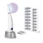 Michael Todd Beauty Sonicsmooth Pro+ Dermaplane Razor for Women Face + Eyebrow Trimmer Dermaplaning System w/LED Light Peach Fuzz Remover -16 Dermaplaning Blades & 2 Microsmooth Exfoliation Tips - Image 2