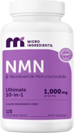 Micro Ingredients NMN Complex 1000mg Per Serving, 120 Veggie Capsules | 10-in-1 with Nicotinamide Mononucleotide, Resveratrol, CoQ10, Quercetin & Glutathione | NAD+ Supplement Precursor | Filler Free - Image 2