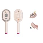 Multi-Functional Massage Spray Comb | 10ml Refillable Water Tank for Oils, Type-C Rechargeable | Anti-Static & Detangling | Portable Hair Care Gift (Pink) - Image 2