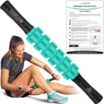 Muscle Roller Stick - Green - Body Massage Tool w/ 6 Rollers & Non-Slip Handles for Deep Tissue Massage & Maximum Muscle Recovery - by Cozlow - Image 2
