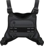 Muserise Sports Chest Bag For Men, Water Resistant Lightweight Front Running Vest Bag With Built-In Phone Holder & Extra Storage For Workouts, Cycling (Black) - Image 2