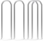 MySit 6 Inch 100 Pack U Shaped Garden Stakes, Heavy Duty 11 Gauge Galvanized Drip Irrigation Stakes Landscape Staples for 1/2" to 1-1/2" Soaker Hose, Weed Barrier, Yard Decorations, Fencing - Image 2