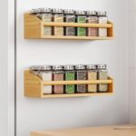 Mystozer 2 Pack Magnetic Spick Rack for Refrigerator, Fridge Organizer Shelf Kitchen Appliances Kitchen Essentials Kitchen Organization Kitchen Storage Kitchen Essentials(Bamboo Wood) - Image 2