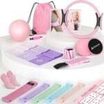 NANATI Pilates Kit, Home Pilates Workout Kit for Women, Pilates Equipment with 14.5" Pilates Ring and Ball, Resistance Bands, Ankle Weights, Sliders & Grip Socks Accessories for Starter Home Workouts - Image 2