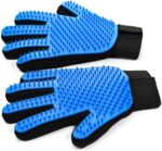 NVNAN Pet Hair Removal Glove for Dogs & Cats, 2-in-1 Deshedding Brush & Massage Mitt - Grooming Gloves for Shedding Control, Bathing and Washing, Safe for Short/Long Hair Pets 2-Pack (Blue) - Image 2