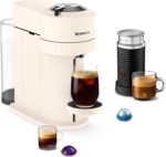 Nespresso Vertuo Next Premium Coffee and Espresso Maker by Breville with Aeroccino Milk Frother, Creamy White Dark Chrome - Image 2