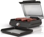 Ninja Griddle and Indoor Grill, 14’’, Electric Grill, For Steak, Burgers, Salmon, Veggies, and More, Pancake Griddle, Nonstick, Dishwasher Safe, 500F, Even Cooking, Silver, GR101 - Image 2