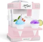 Nostalgia Retro Snow Cone Maker – Countertop 5-qt Shaved Ice Machine – Stainless Steel Blades – Includes 2 Reusable Cups, Ice Scoop, & Sid Shelf – Pink - Image 2
