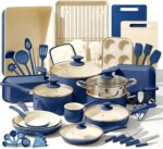 Nutrichef 54 Piece Professional Grade Complete Home Kitchen Cookware Set, Ceramic Non-Stick Bakeware, Pot and Pans Kit, Cool-Touch Handles, Safe for Gas, Electric, Induction Cooktops, Easy Clean - Image 2