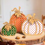 OLANRUN Fall Decorations for Home, 3-Piece Wooden Pumpkin Fall Decor, Autumn Thanksgiving Decorations for Table, Tiered Tray, Mantel, Shelf, Office - Image 2