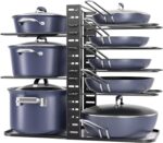 ORDORA Pots and Pans Organizer Under Cabinet 14.55" Height, Adjustable 8-Tier Pot Organizers inside Cabinet, Kitchen Organizers and Storage Fit 6-11 inch Lightweight Cookware - Image 2