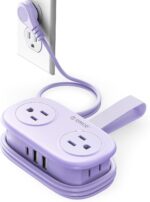 ORICO 4FT Purple Cruise Approved Travel Power Strip with 4 AC Outlets, 2 USB-A Ports, and 1 USB-C Port, 45° Flat Plug Extension Cord with Non Surge Protector for Travel/Home/Dorm/Office-AP3 - Image 2