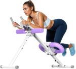 OWLSKY Ab Machine, Adjustable Ab Trainer Machine for Abs Workout at Home Gym, Foldable, Knee Protection, LCD Monitor, Device Holder, 400 LBS,Abdominal Trainer for Stomach Workout - Image 2