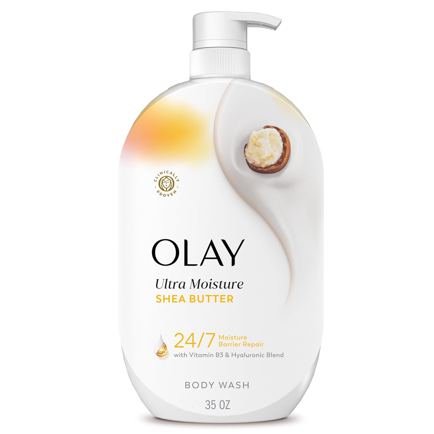 Olay Body Wash for Women, Ultra Moisture, 24/7 Moisture Barrier Repair, Hydrating Formula for Visibly Healthy Soft Skin, Vitamin B3 & Hyaluronic Blend, For All Skin Types, Shea Butter Scent, 35 fl oz - Image 2