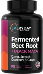Organic Fermented Beet Root & Black Maca Capsules with Carrot, Spinach, Cranberry & Ginger | Superfood for Energy, Stamina & Wellness | 90 Veggie Capsules | Made in USA - Image 2