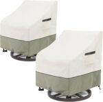 Outdoor Swivel Lounge Chair Cover 2 Pack,100% Waterproof Heavy Duty Outdoor Chair Covers,(33 W x 35 D x 38.5 H inches) Patio Furniture Cover for Swivel Patio Chair,White&Grayish Green - Image 2