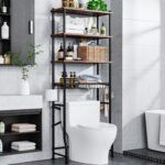 Over-The-Toilet Storage Shelf,4-Tier Bathroom Organizer Cabinet Rack And Storage Over Toilet With Shelf Waterproof Feet Pad And Basket,Multifunctional Space Saver Freestanding Bathroom Shelves（Brown） - Image 2
