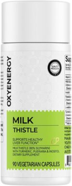 OxyEnergy Silymarin Milk Thistle 300mg Extract with Vitamin C, Inositol & Pueraria, Liver Detox & Repair Support, Antioxidant Support, 90 Vegetarian Capsules - Image 2