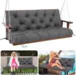 Patio Swing Cushions for Outdoor Furniture Thick 5in Porch Swing Cushions Waterproof 3 Seater 60 inch Outdoor Swing Cushions with Back (Dark Gray-60x40 inch) - Image 2