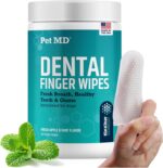 Pet MD Pet Dental Finger Wipes for Dogs - Plaque and Tartar Remover for Dogs to Improve Oral Care - Pet Teeth Cleaning Finger Wipes for Healthy Gums and Fresh Breath - Fresh Apple & Mint, 50ct - Image 2
