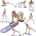 Pilates Board Portable 6 in 1 Pilates Reformer Foldable Pilates Reformer Board for Home Multifunctional Abdominal Pilates Board for Home Ab Board Trainer Pilates Exercise Machine for Women Purple - Image 2