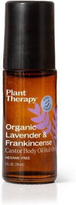 Plant Therapy Organic Lavender & Frankincense Castor Body Oil Roll-On 30 mL (1 oz) Soothes Dryness, and Skin Irritation, Calming Aroma, Relaxation, Pure, Organic Formula, Healing Benefits - Image 2