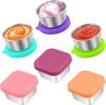 Qukaka 6 PCS Salad Dressing Container to Go,Handy Leakproof Stainless Steel Meal Prep Containers Reusable,Sauce Containers for Lunch Box, Picnics, Travel, Office and Kitchen Storage-1.6oz+2.7oz - Image 2