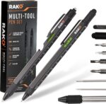 RAK Multitool Pen - Multi-Tool Pen Set 11 in 1, LED Light, Screwdrivers, Level, Ruler, Bottle Opener, and Stylus. Cool Gadgets Gifts for Men, Dad, EDC Tactical Pen Tool, Gift-Ready Box, Pack of 2 - Image 2