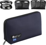 RIGHT AWAY Travel Tech Pouch，Waterproof Cord Case，Electronics Organizer Travel Case，Cable Organizer Storage Bag For Phone, Charger, Accessories(Dark Blue) - Image 2