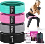 Resistance Bands for Working Out with Workout Bands Guide. 4 Booty Bands for Women Men Fabric Elastic Bands for Exercise Bands Resistance Bands for Legs Bands for Working Out Hip Thigh Glute Bands Set - Image 2