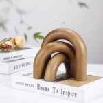 Roowest 3 Pieces Wood Arch Book Shelf Decor Wooden Coffee Table Natural Modern Home Mantel Decorations for Living Room Entryway, Small Medium Large - Image 2