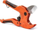 S2U PVC Pipe Cutter, PVC Cutter Cuts PVC/CPVC/PP/PEX/PE Pipe Up to 1-1/4”, One-hand Operation PEX Cutter, V-Shaped Japanese SUS420 Blade, Ideal for Plumbing/Irrigation/Sprinkler Systems/DIY projects - Image 2