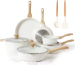 SENSARTE Nonstick Ceramic Cookware Set 16-Piece, Healthy Pots and Pans Set, Non-toxic Kitchen Cooking Set with Stay-Cool Handles, Silicone Utensils and Pot Protectors, PFAS/PTFE/PFOA Free - Image 2