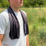 SHAKEitCOOL Extended Size Cooling Towel – Be Cool in Style - Heat Relief, Soft, Lightweight, Sun Protection, Easy Clean - Perfect for Biking, Hiking, Running, Yoga, Golf, Gardening - Carbon Fiber M - Image 2