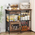 SWTYMIKI 33.31''x14.25'' Coffee Bar Cabinet - Large Farmhouse Coffee Stand Station Multi-Purpose Buffet Sideboard Cabinet with Drawers - Kitchen Bar Table for Living Room, Small Space, Espresso - Image 2