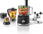 Sangcon Smoothie Blender and Food Processor Combo for Kitchen, 600W Vegetable Chopper with 2 x 8-Cup Bowls, 11-in-1 Food Chopper for Slicing, Shredding, Mixing, Purees & Dough, Shakes, BPA-Free - Image 2