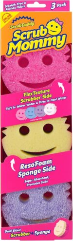 Scrub Mommy Kitchen Sponges - Dual-Sided Dish Sponges for Scrubbing - Non-Scratch Cleaning Sponges for Washing Dishes, Bathroom & Multi-Surface Cleaning - Online Exclusive (3 Count) - Image 2