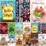 Seasonal Garden Flags Set of 12 Double Sided 12x18 Inch, Small Yard Flags for Outside, Spring Summer Fall Winter & Holiday Outdoor Decor, Halloween Christmas Easter Decorations for All Seasons - Image 2