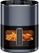 Simple Deluxe 12-in-1 Air Fryer 6.34 Qt, Digital Preset Airfryer with Visible Window, Nonstick and Dishwasher-Safe Basket, Air Fry, Roast, Bake, Dehydrate, Fries, 1700W, Gary - Image 2