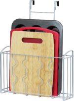Simple Houseware Over Cabinet Door Organizer, Silver - Image 2